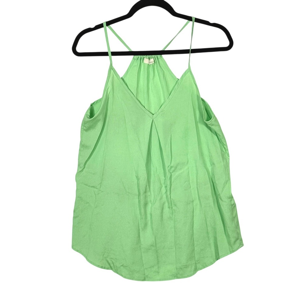 Everly lime Green V-Neck Spaghetti Strap‎ Camisole top sz S festival resortwear